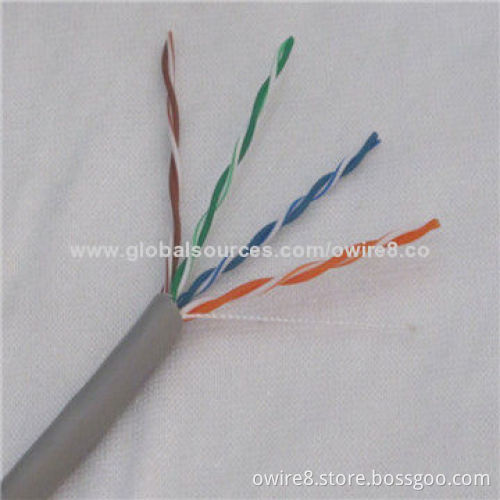 LAN Cable with 4 Pairs, 24AWG Solid Bare Copper Conductor, CM/CMR/CMPNew